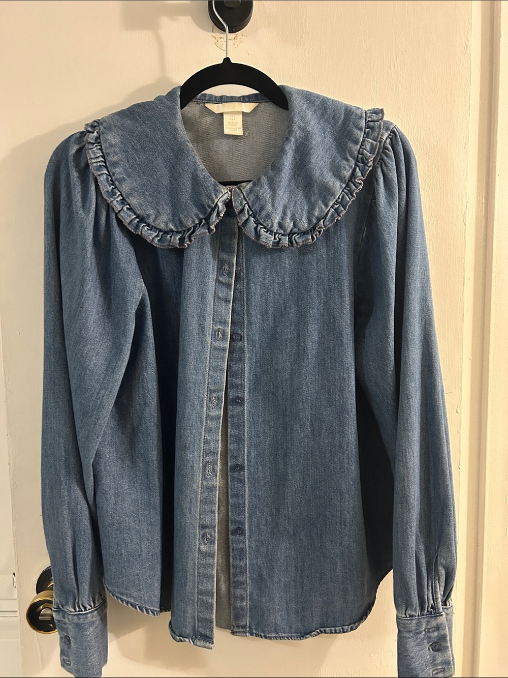 H&M Light Wash Denim Button-Up Top